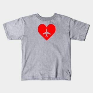 Airport/Airplane Symbol Heart Kids T-Shirt